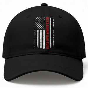 Best Effin Bonus Dad Ever Baseball Cap Funny Stepdad American Flag TS10 Print Your Wear