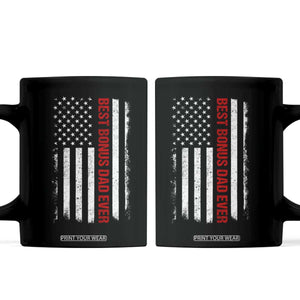 Best Effin Bonus Dad Ever Coffee Mug Funny Stepdad American Flag TS10 Black Print Your Wear
