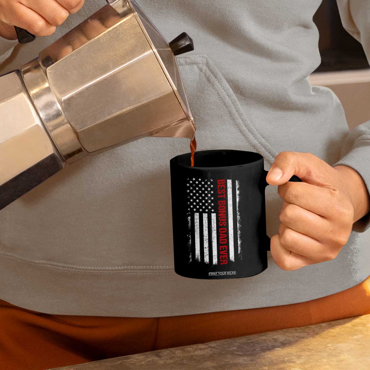 Best Effin Bonus Dad Ever Coffee Mug Funny Stepdad American Flag TS10 Print Your Wear