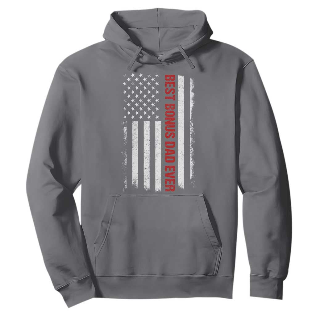 Best Effin Bonus Dad Ever Hoodie Funny Stepdad American Flag TS10 Charcoal Print Your Wear