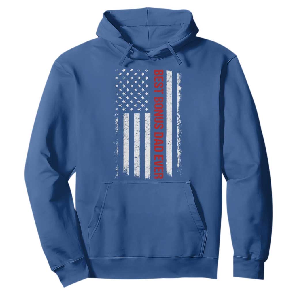 Best Effin Bonus Dad Ever Hoodie Funny Stepdad American Flag TS10 Royal Blue Print Your Wear