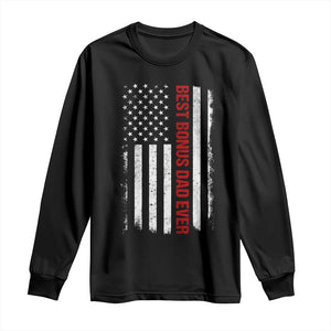 Best Effin Bonus Dad Ever Long Sleeve Shirt Funny Stepdad American Flag TS10 Black Print Your Wear