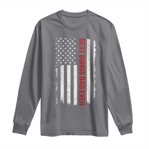 Best Effin Bonus Dad Ever Long Sleeve Shirt Funny Stepdad American Flag TS10 Charcoal Print Your Wear