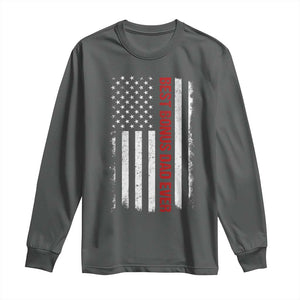 Best Effin Bonus Dad Ever Long Sleeve Shirt Funny Stepdad American Flag TS10 Dark Heather Print Your Wear