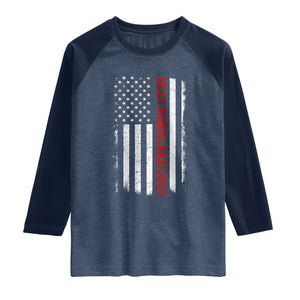 Best Effin Bonus Dad Ever Raglan Shirt Funny Stepdad American Flag TS10 Heather Denim Navy Print Your Wear