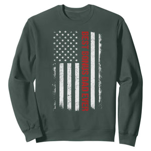 Best Effin Bonus Dad Ever Sweatshirt Funny Stepdad American Flag TS10 Dark Forest Green Print Your Wear