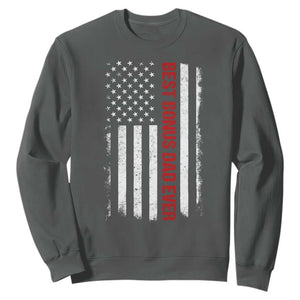 Best Effin Bonus Dad Ever Sweatshirt Funny Stepdad American Flag TS10 Dark Heather Print Your Wear