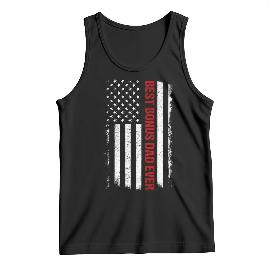 Best Effin Bonus Dad Ever Tank Top Funny Stepdad American Flag TS10 Black Print Your Wear