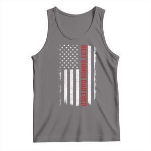 Best Effin Bonus Dad Ever Tank Top Funny Stepdad American Flag TS10 Deep Heather Print Your Wear