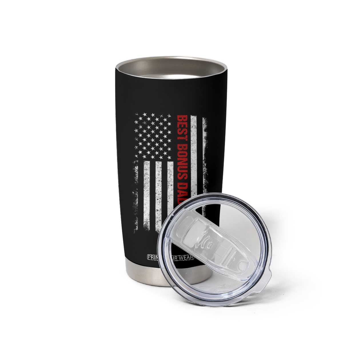Best Effin Bonus Dad Ever Tumbler Cup Funny Stepdad American Flag TS10 Print Your Wear