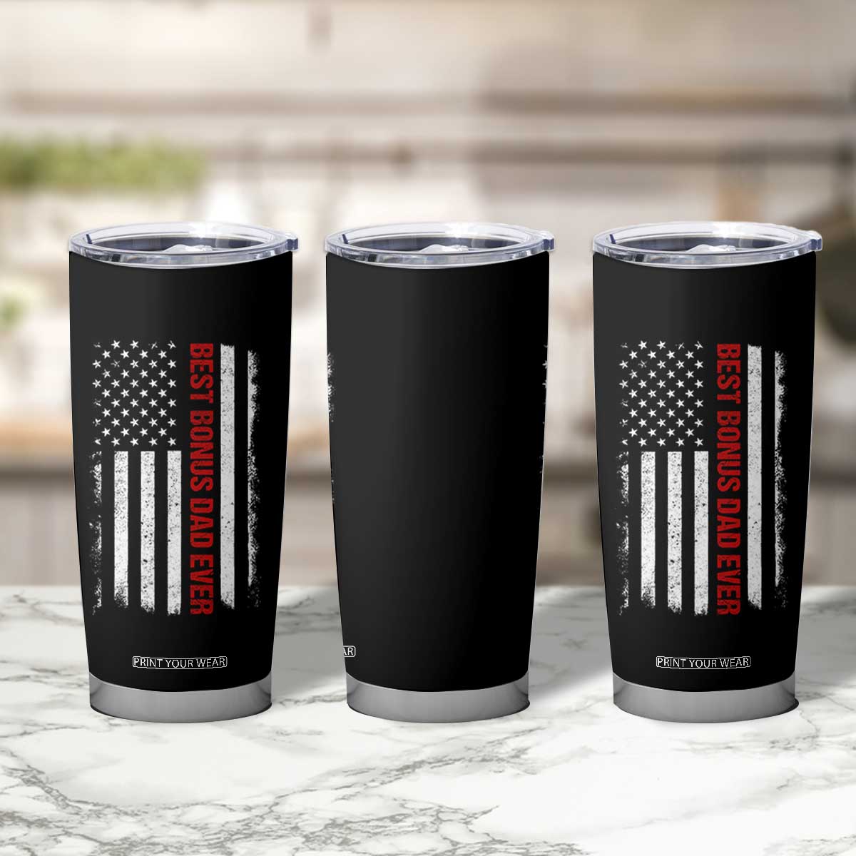 Best Effin Bonus Dad Ever Tumbler Cup Funny Stepdad American Flag TS10 Print Your Wear