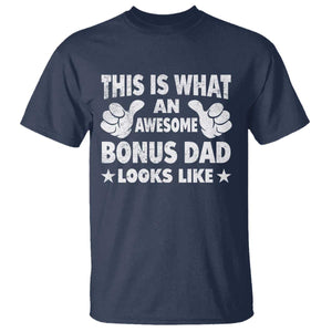Funny Stepdad T Shirt This Is What An Awesome Bonus Dad Looks Like TS10 Navy Print Your Wear