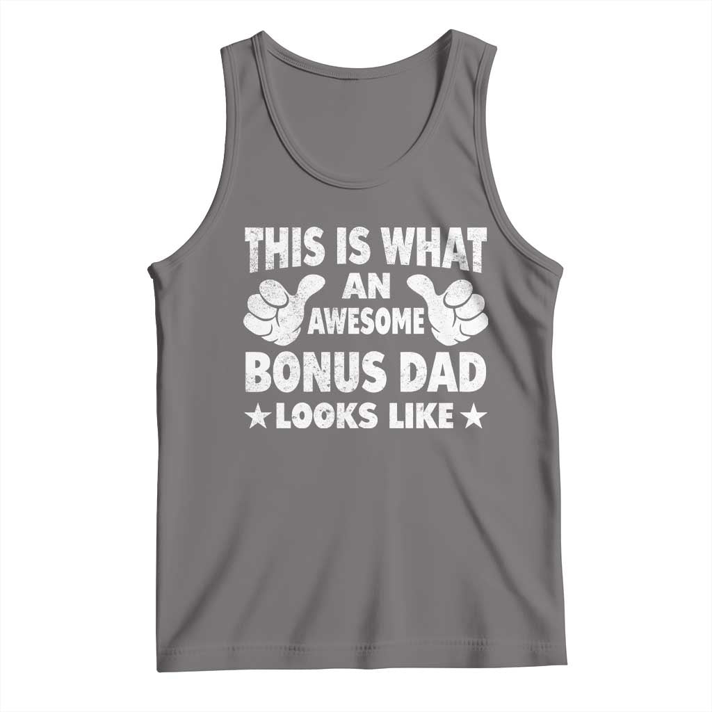 Funny Stepdad Tank Top This Is What An Awesome Bonus Dad Looks Like TS10 Deep Heather Print Your Wear