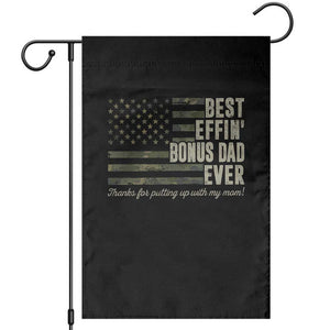 Best Effin’ Bonus Dad Ever Garden Flag Step Dad Camo American Flag Camouflage TS10 Black Print Your Wear