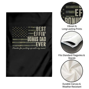 Best Effin’ Bonus Dad Ever Garden Flag Step Dad Camo American Flag Camouflage TS10 Print Your Wear