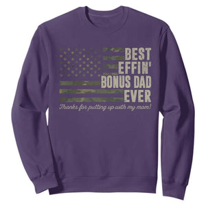 Best Effin’ Bonus Dad Ever Sweatshirt Step Dad Camo American Flag Camouflage TS10 Purple Print Your Wear