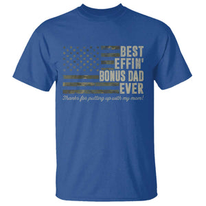 Best Effin’ Bonus Dad Ever T Shirt Step Dad Camo American Flag Camouflage TS10 Royal Blue Print Your Wear