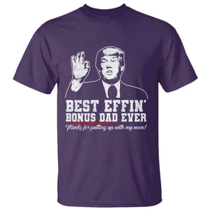 Best Effin’ Bonus Dad Ever T Shirt Step Dad Funny Trump Fathers Day TS10 Purple Print Your Wear