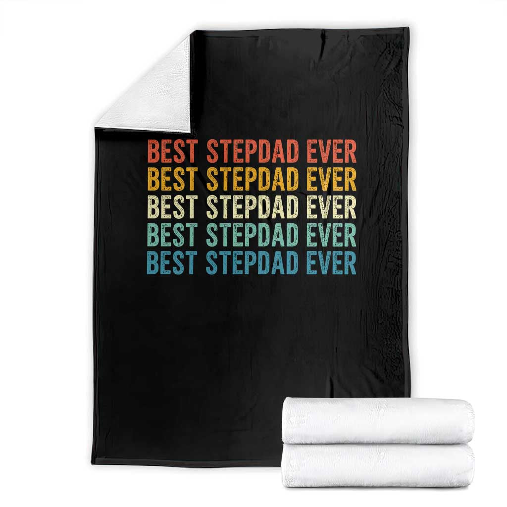 Best Stepdad Ever Throw Blanket Funny Retro Stepdad Bonus Dad TS10 Black Print Your Wear