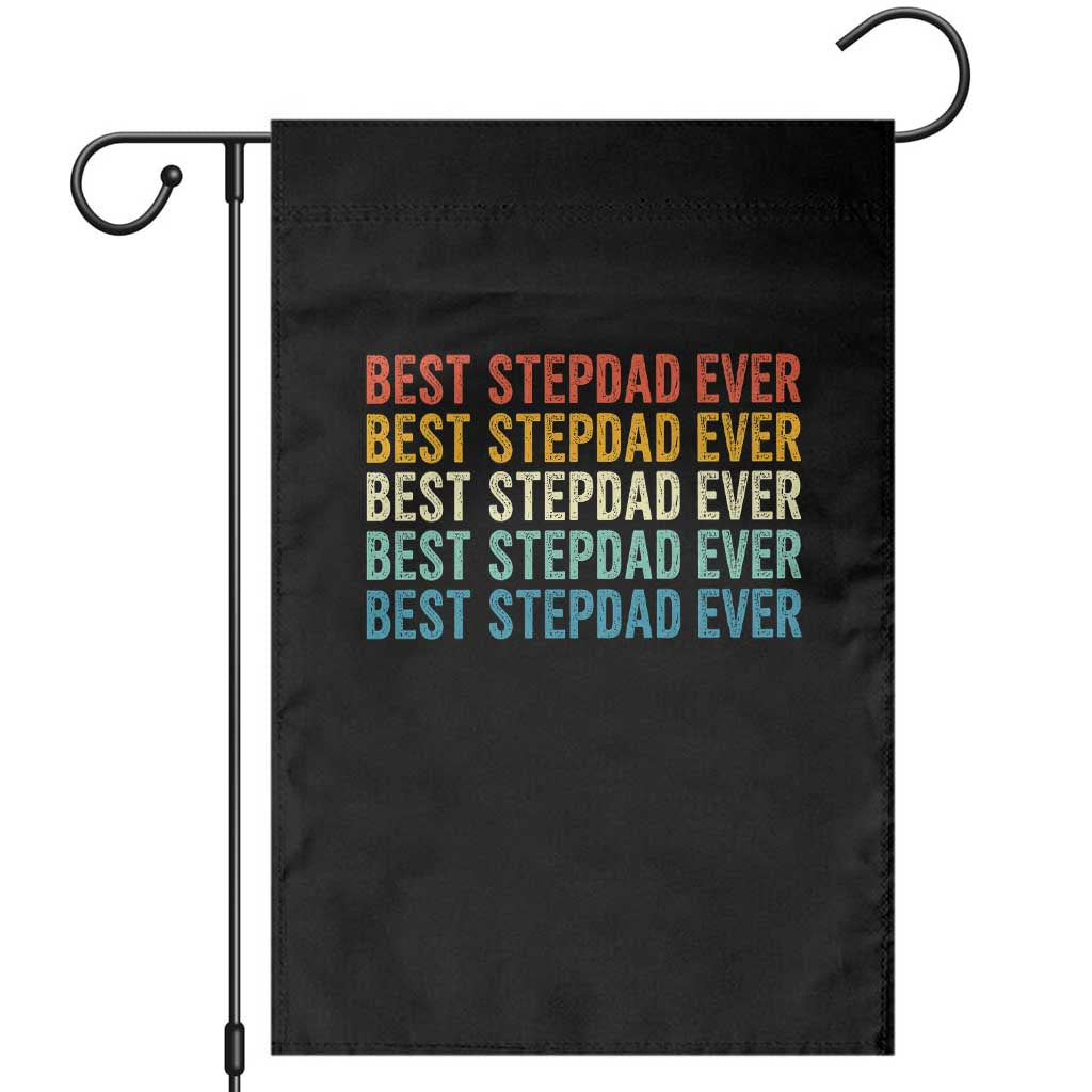 Best Stepdad Ever Garden Flag Funny Retro Stepdad Bonus Dad TS10 Black Print Your Wear