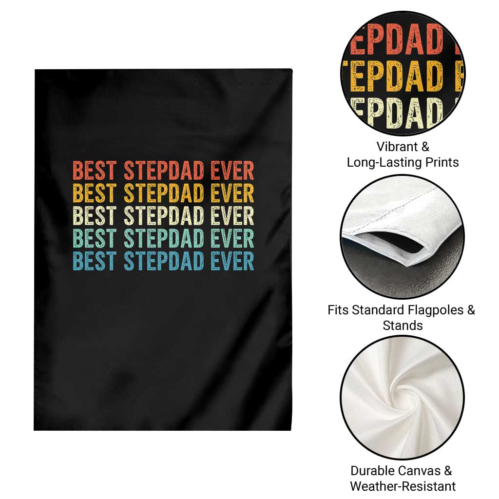 Best Stepdad Ever Garden Flag Funny Retro Stepdad Bonus Dad TS10 Print Your Wear