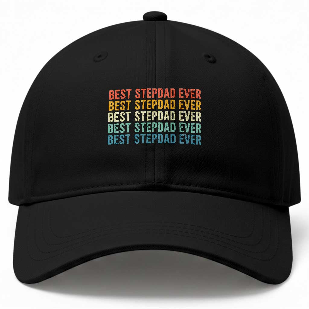 Best Stepdad Ever Baseball Cap Funny Retro Stepdad Bonus Dad TS10 Print Your Wear