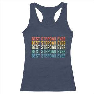 Best Stepdad Ever Racerback Tank Top Funny Retro Stepdad Bonus Dad TS10 Navy Print Your Wear