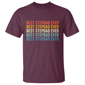 Best Stepdad Ever T Shirt Funny Retro Stepdad Bonus Dad TS10 Maroon Print Your Wear