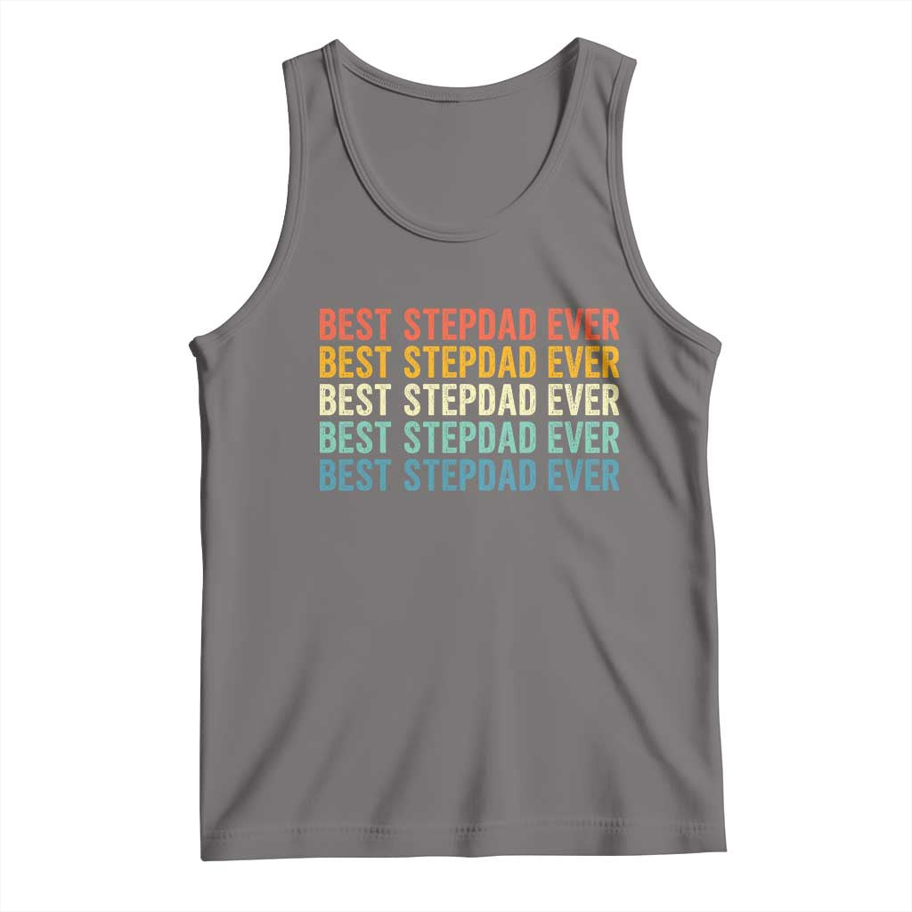 Best Stepdad Ever Tank Top Funny Retro Stepdad Bonus Dad TS10 Deep Heather Print Your Wear