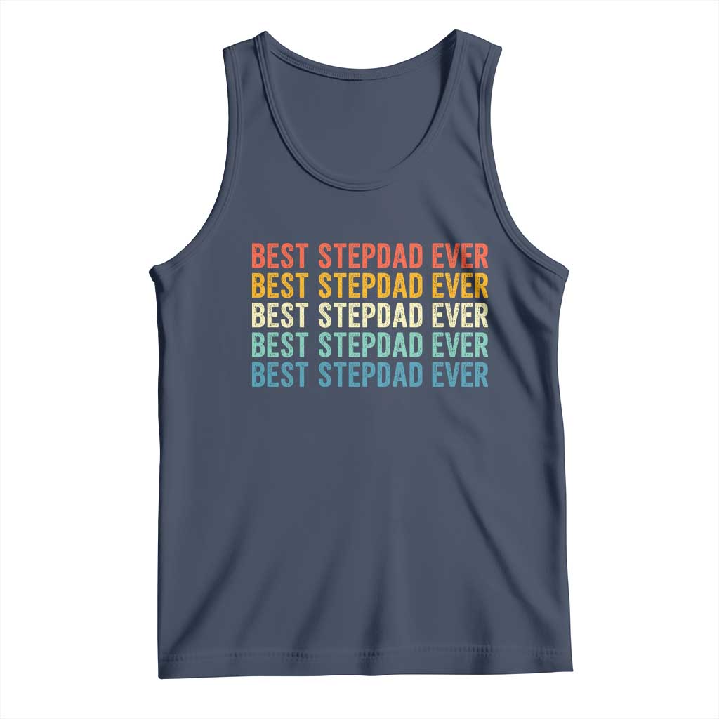 Best Stepdad Ever Tank Top Funny Retro Stepdad Bonus Dad TS10 Navy Print Your Wear