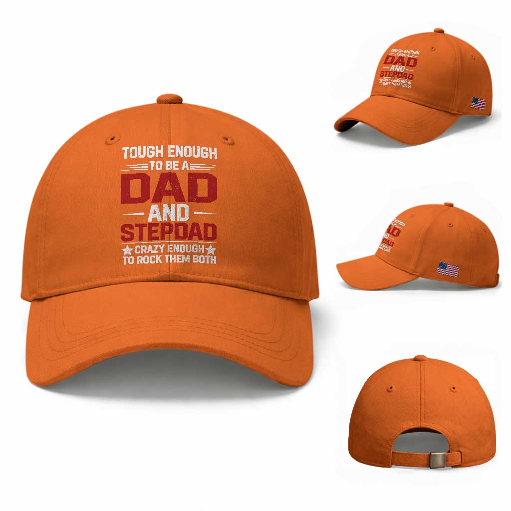 Bonus Dad Baseball Cap Dad And Stepdad Fathers Day TS10 Baseball Cap Universal Fit Orange Print Your Wear