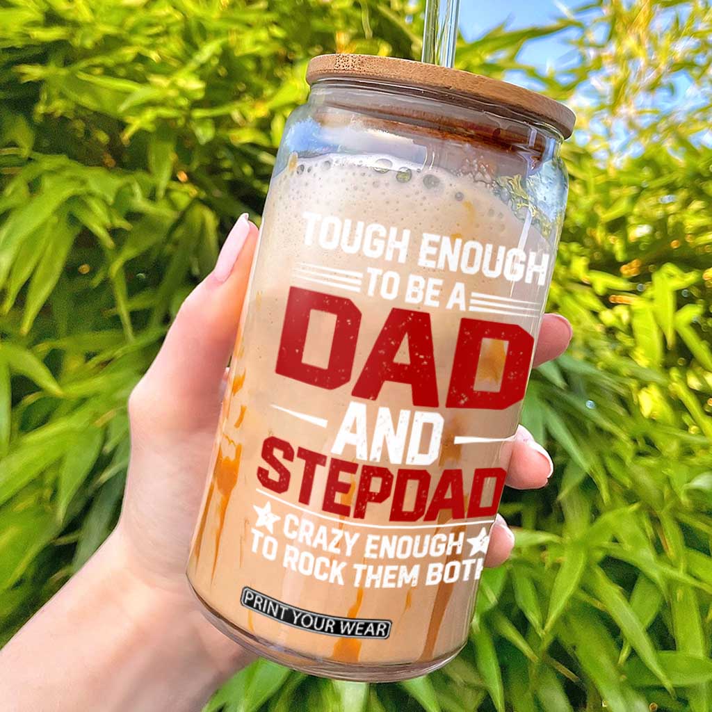 Bonus Dad Glass Can Dad And Stepdad Fathers Day TS10 Black Print Your Wear