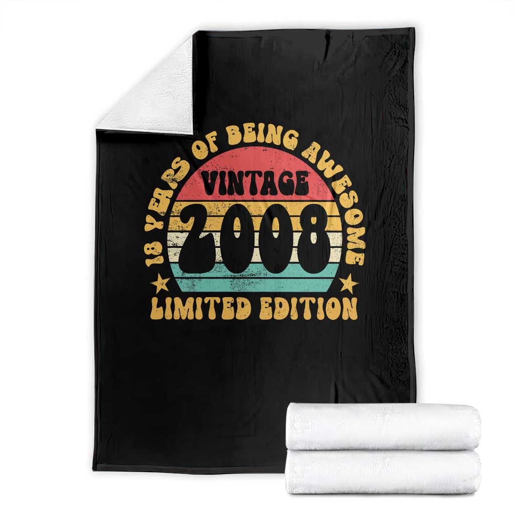 18th Birthday Throw Blanket Vintage 18yr 2008 Limited Edition 18 Year Old Gift TS10 Black Print Your Wear