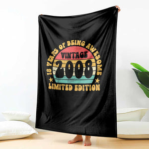 18th Birthday Throw Blanket Vintage 18yr 2008 Limited Edition 18 Year Old Gift TS10 Print Your Wear