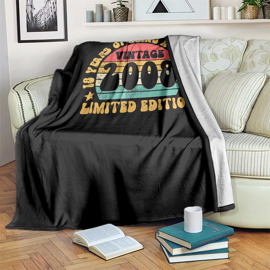 18th Birthday Throw Blanket Vintage 18yr 2008 Limited Edition 18 Year Old Gift TS10 Print Your Wear