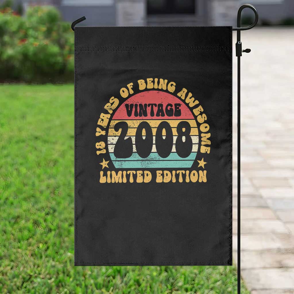 18th Birthday Garden Flag Vintage 18yr 2008 Limited Edition 18 Year Old Gift TS10 Print Your Wear