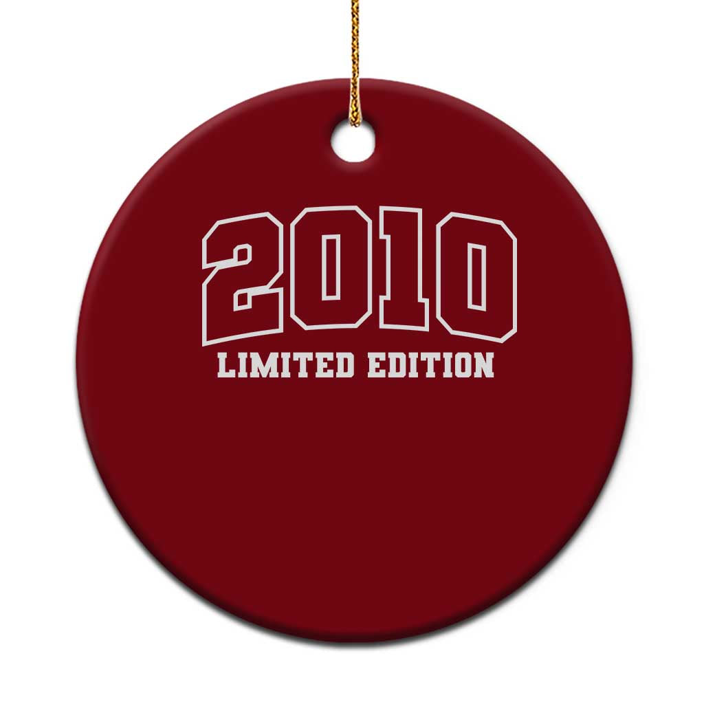 Vintage 2010 Limited Edition Ceramic Ornament 16 Year Old Gift Retro Varsity 16th Birthday TS10 1pc Red Print Your Wear