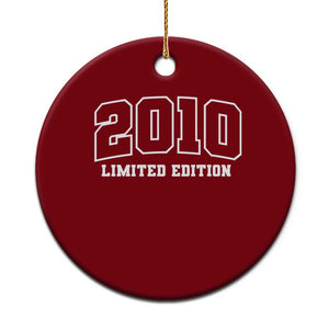 Vintage 2010 Limited Edition Ceramic Ornament 16 Year Old Gift Retro Varsity 16th Birthday TS10 1pc Red Print Your Wear