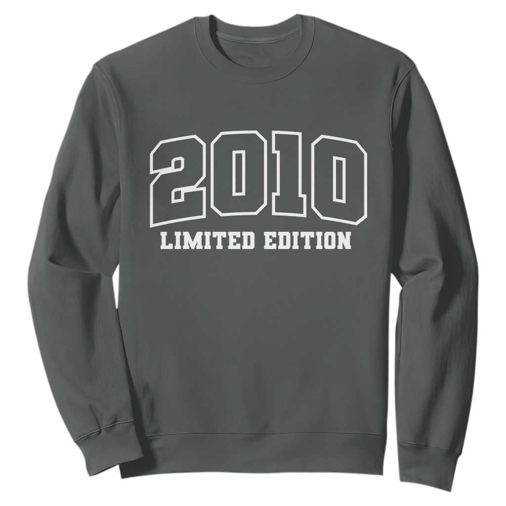 Vintage 2010 Limited Edition Sweatshirt 16 Year Old Gift Retro Varsity 16th Birthday TS10 Dark Heather Print Your Wear