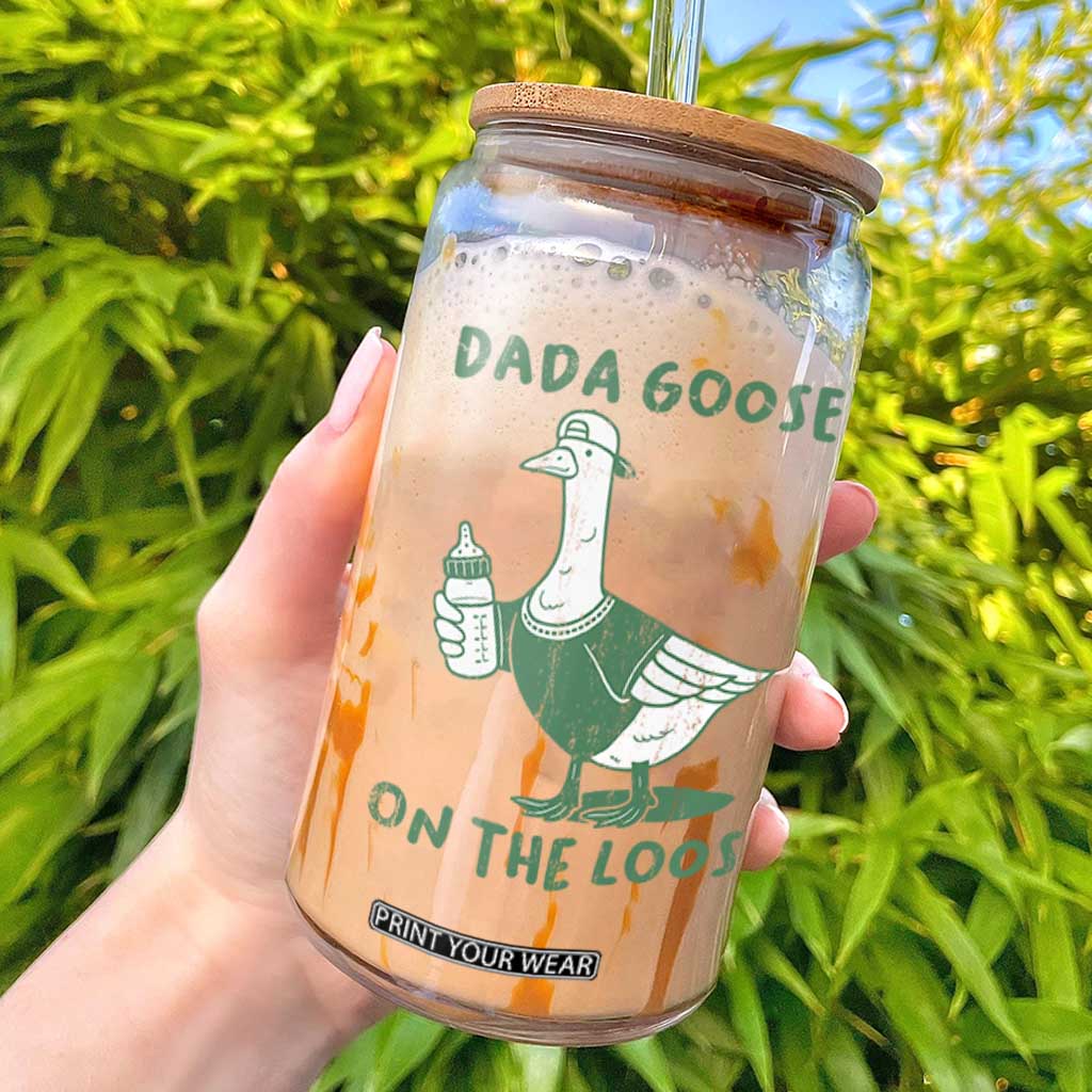 Silly Goose Dad Glass Can New Dad Pregnancy Announcement Fathers Day TS10 White Print Your Wear