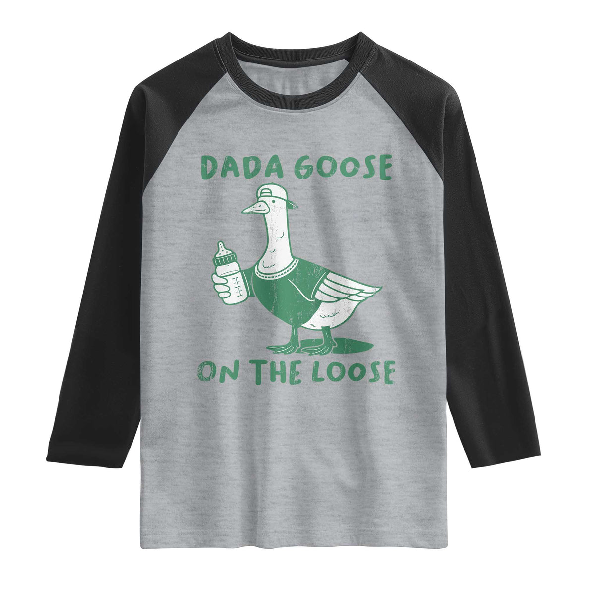 Silly Goose Dad Raglan Shirt New Dad Pregnancy Announcement Fathers Day TS10 Heather Gray Black Print Your Wear