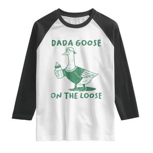 Silly Goose Dad Raglan Shirt New Dad Pregnancy Announcement Fathers Day TS10 White Black Print Your Wear