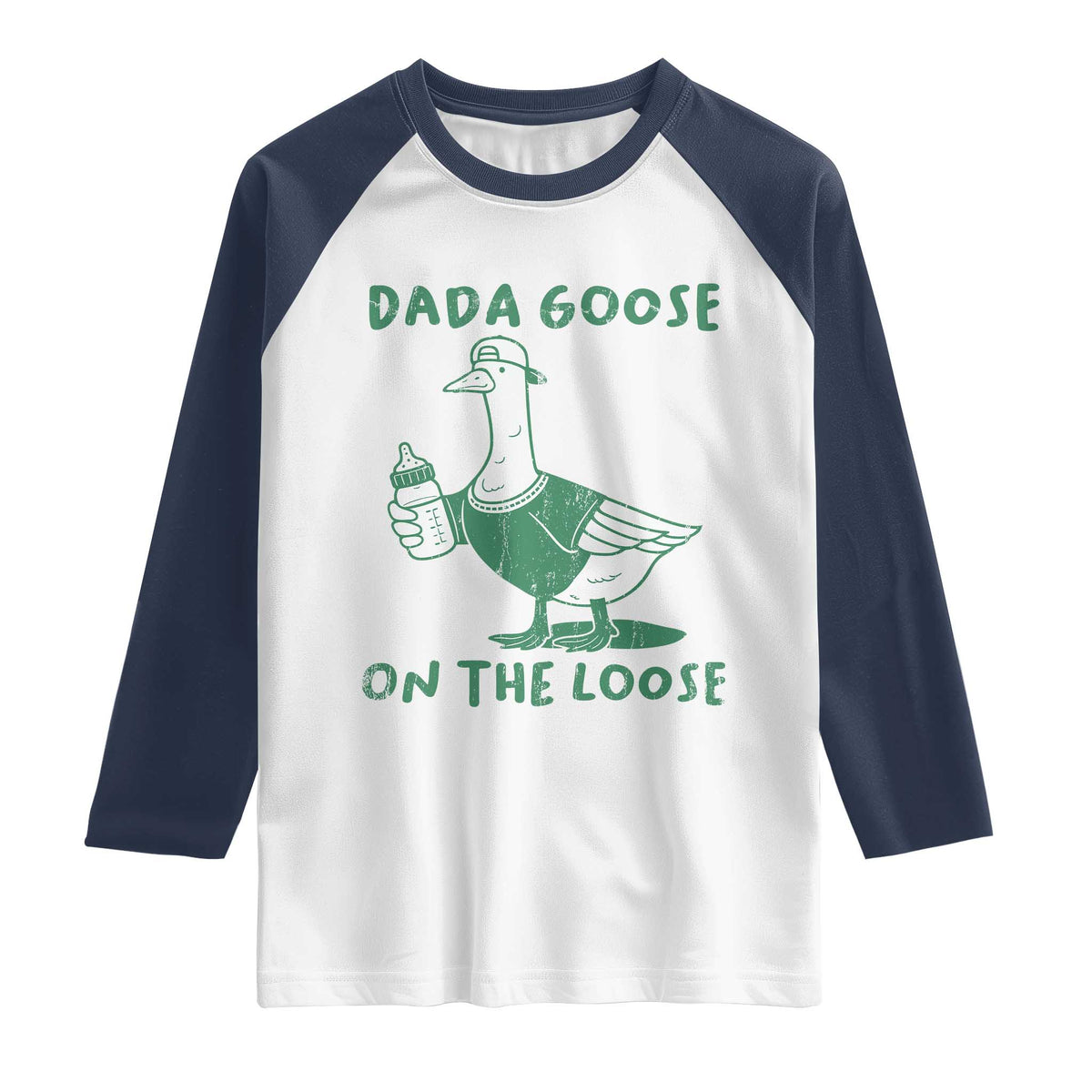 Silly Goose Dad Raglan Shirt New Dad Pregnancy Announcement Fathers Day TS10 White Navy Print Your Wear