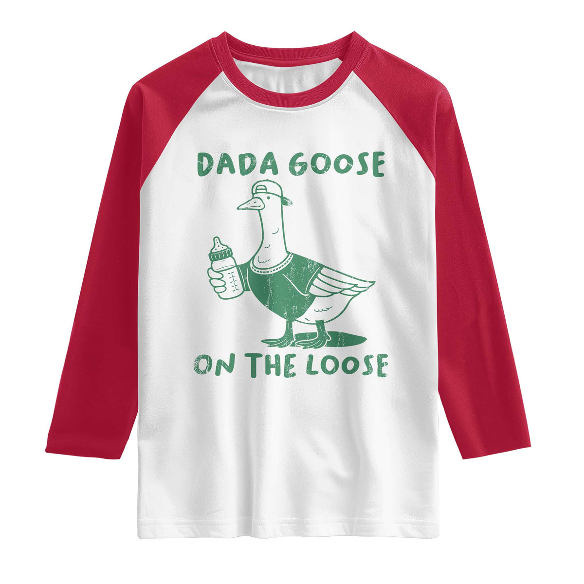 Silly Goose Dad Raglan Shirt New Dad Pregnancy Announcement Fathers Day TS10 White Red Print Your Wear