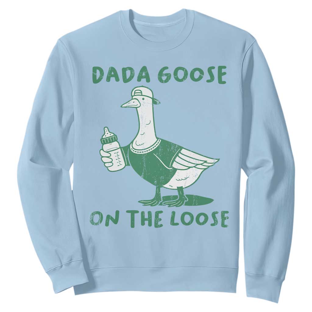 Silly Goose Dad Sweatshirt New Dad Pregnancy Announcement Fathers Day TS10 Light Blue Print Your Wear