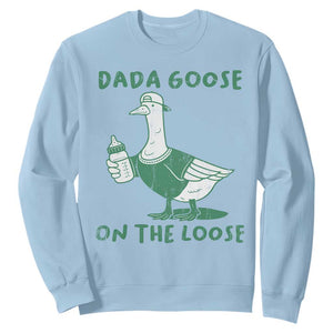 Silly Goose Dad Sweatshirt New Dad Pregnancy Announcement Fathers Day TS10 Light Blue Print Your Wear