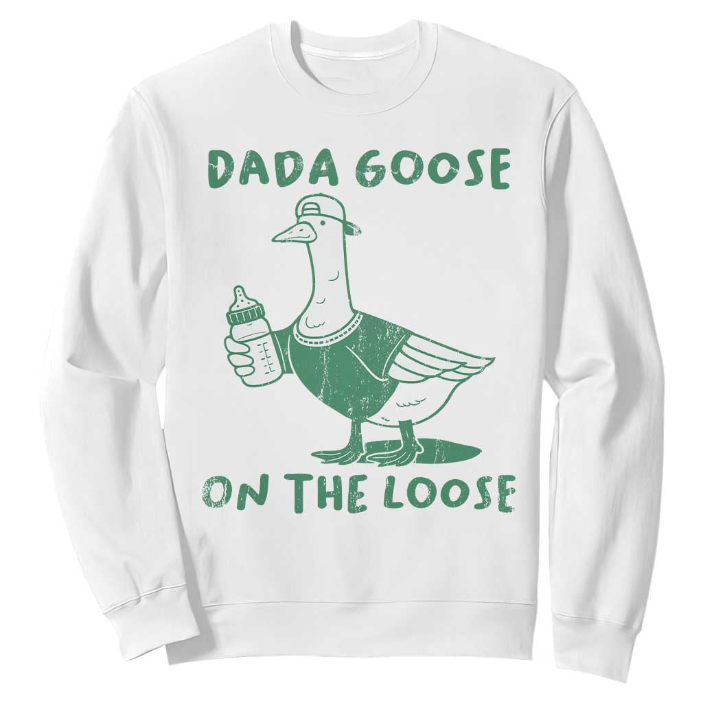 Silly Goose Dad Sweatshirt New Dad Pregnancy Announcement Fathers Day TS10 White Print Your Wear