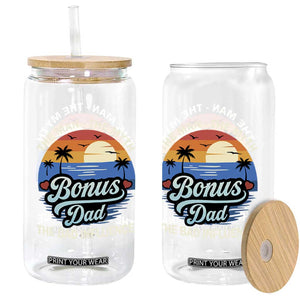 Bonus Dad Glass Can The Man Myth Bad Influence Step Dad Fathers Day Gift TS10 Print Your Wear
