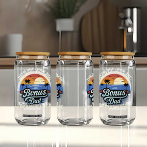 Bonus Dad Glass Can The Man Myth Bad Influence Step Dad Fathers Day Gift TS10 Print Your Wear