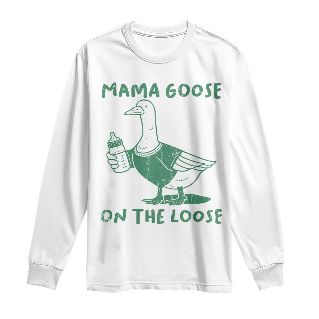 Silly Goose Mom Long Sleeve Shirt New Mom Pregnancy Announcement Mothers Day TS10 White Print Your Wear